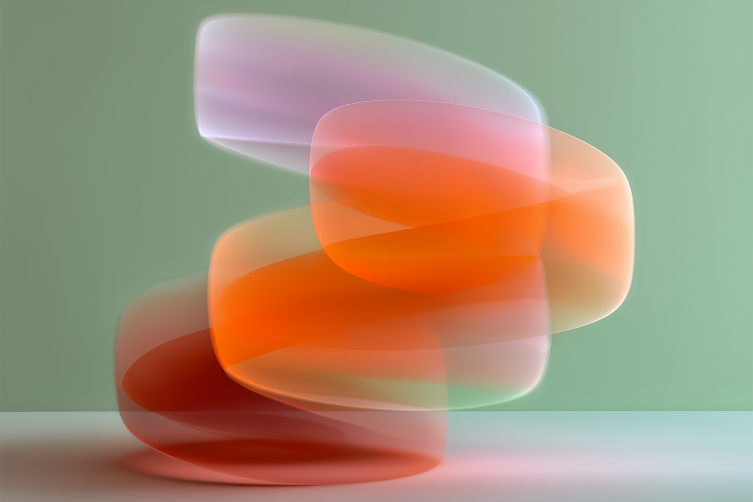 Transparente Pillen übereinander gestapelt