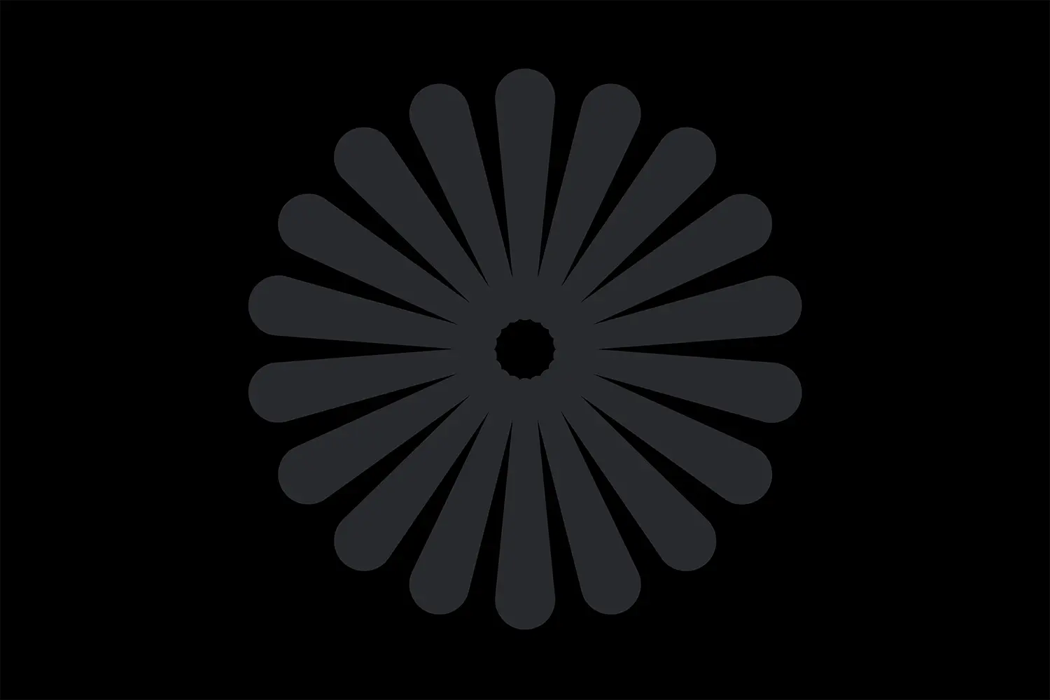 Schwarze Kachel mit dekorativem Element (grau)