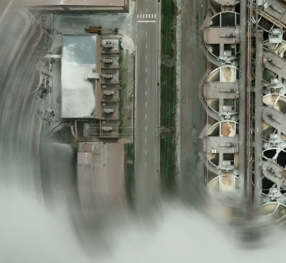 Eine Industrieanlage (Darstellung mit Motion Blur)