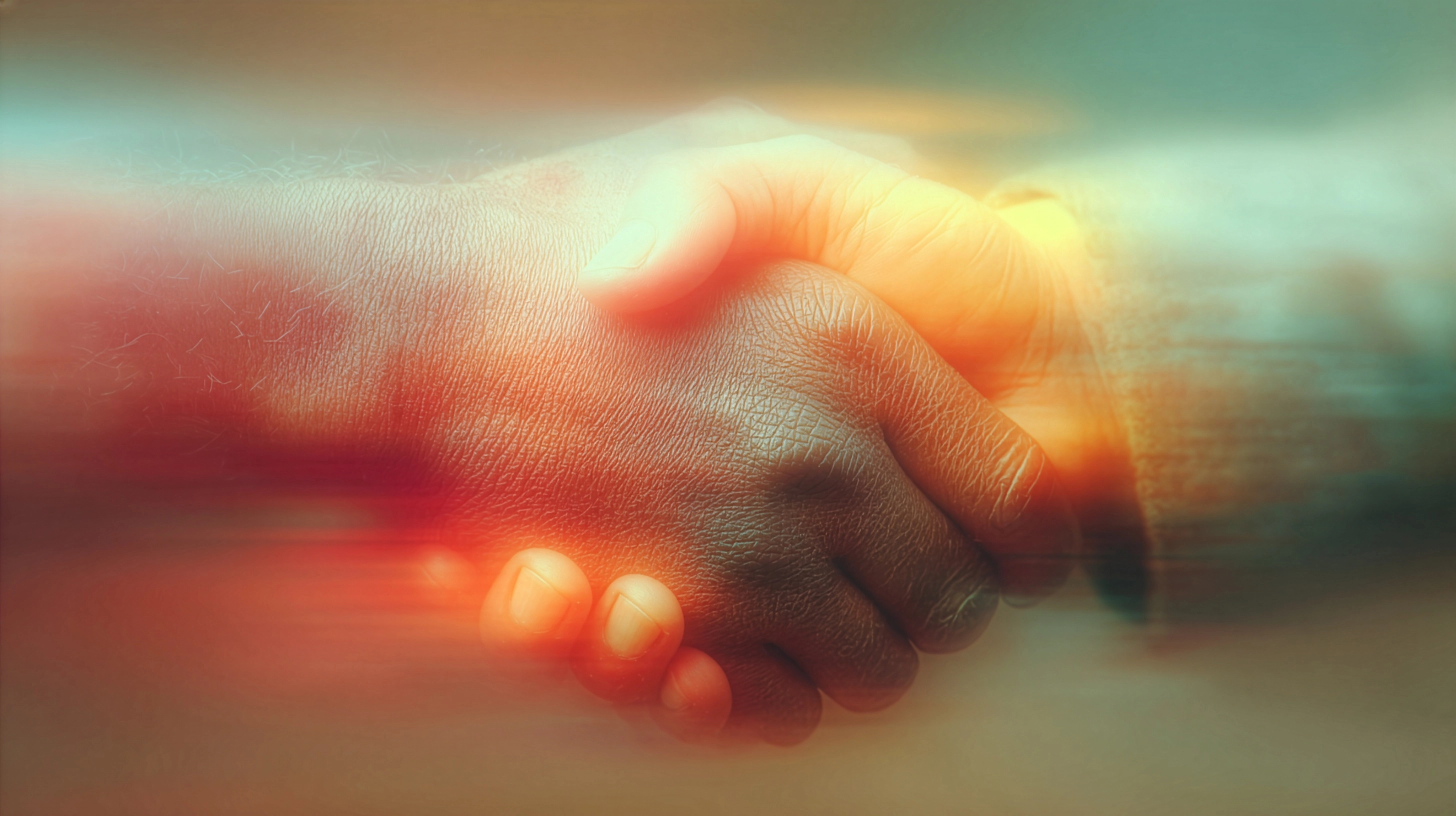 Ein freundlicher Handshake im Close-Up