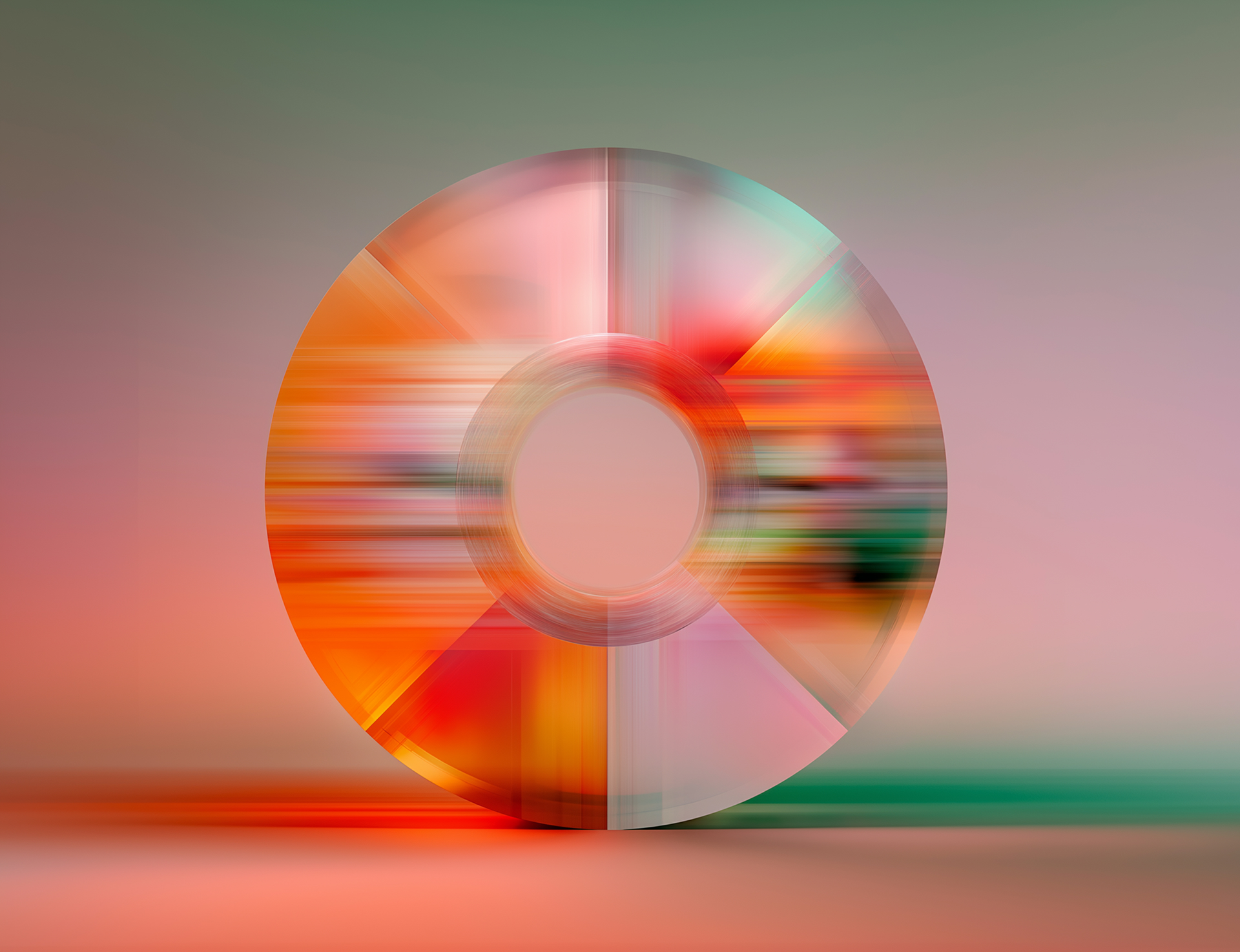 3D-gerendertes Kreisdiagramm mit rötlicher Färbung 3D-gerendertes Kreisdiagramm mit rötlicher Färbung