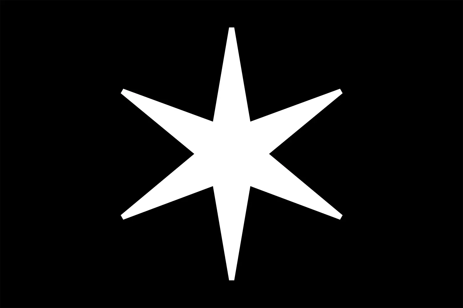 Schwarze Kachel mit weißem Stern Schwarze Kachel mit weißem Stern