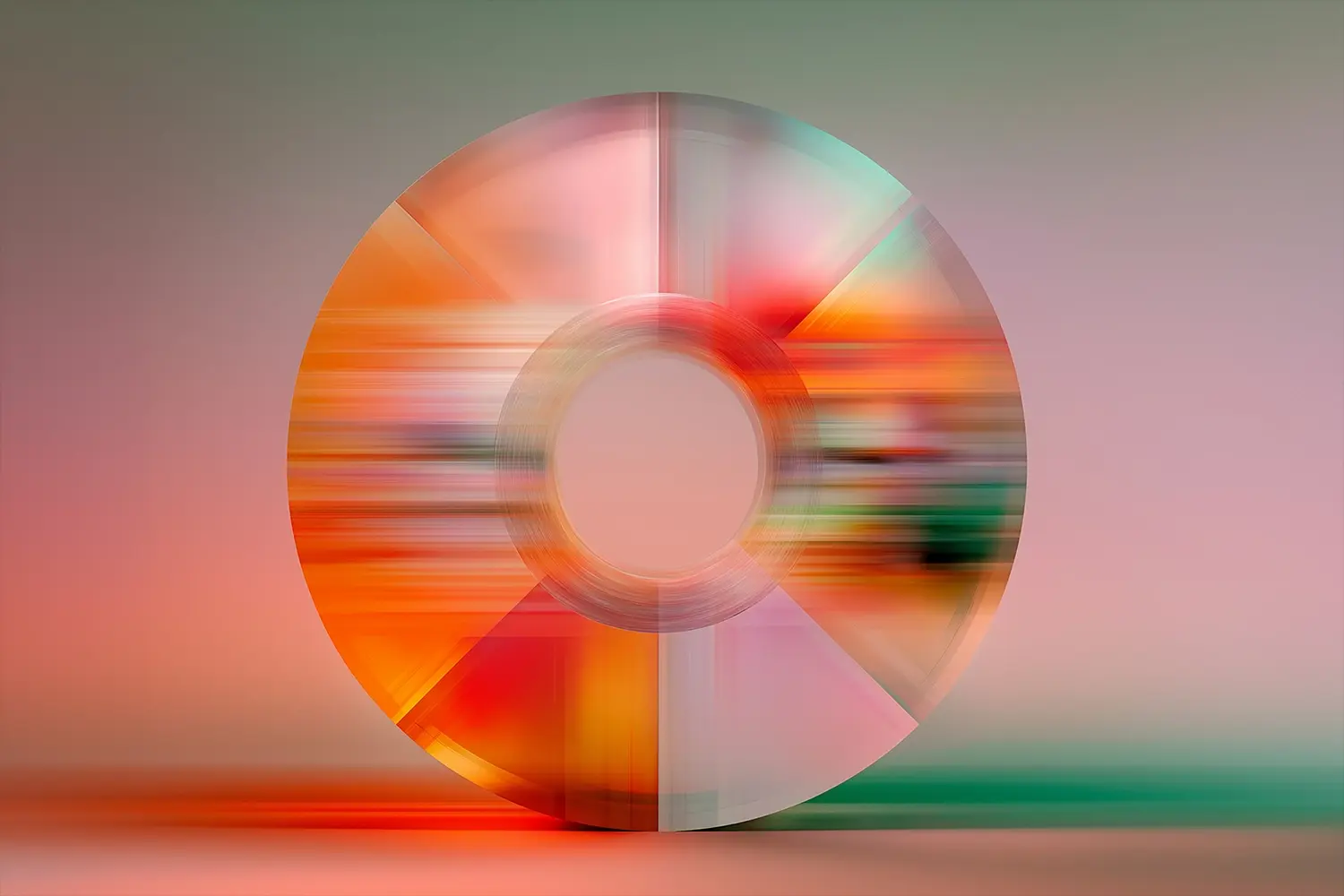 3D-gerendertes Kreisdiagramm mit rötlicher Färbung